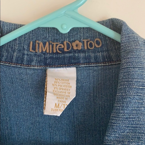 Limited Too Floral Studded Jean Jacket - Picture 6 of 7